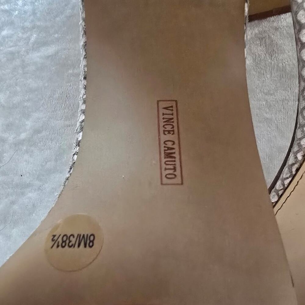 Vince Camuto Bendiva Snakeskin Print Heels 8 - Picture 3 of 4